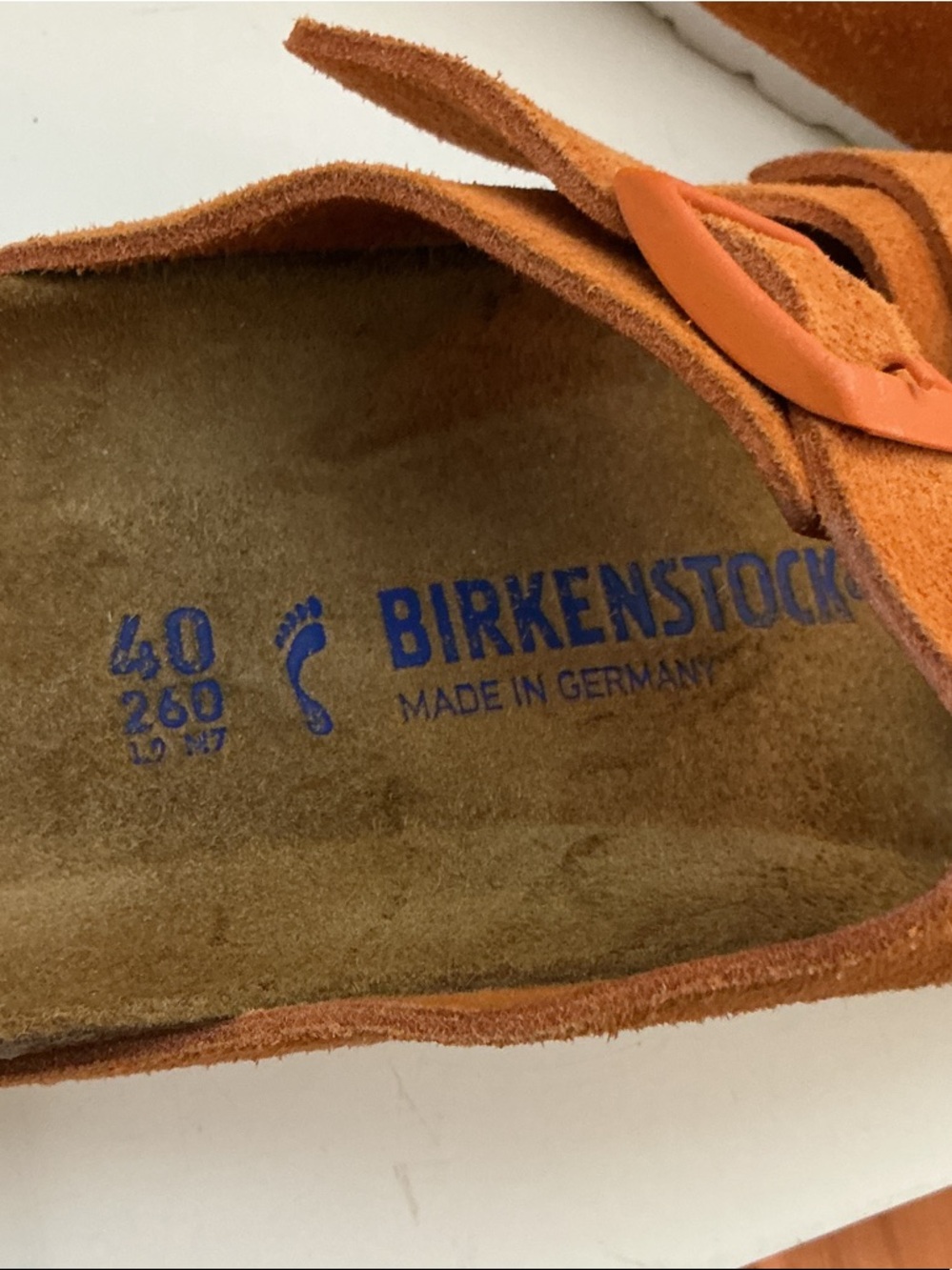 Birkenstock Orange Suede Two-Buckle Sandals - Picture 2 of 9